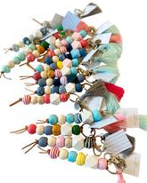 Handmade keyring, Pastel Keyring, Fun Keyring, Pretty Keyring, Keyring with tassel